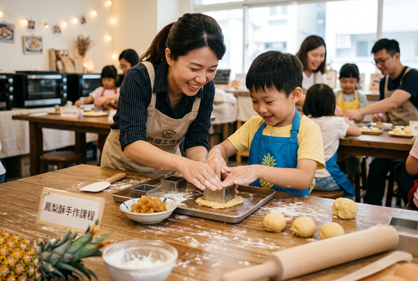 【Q菲親子手做教室-中秋節鳳梨酥親子手作課程】